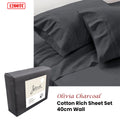 Jane Barrington 1200TC Cotton Rich Sheet Set Charcoal Queen 40cm Wall - SuperSaverAU - view 2