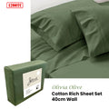 Jane Barrington 1200TC Cotton Rich Sheet Set Olive Queen 40cm Wall - SuperSaverAU - view 2