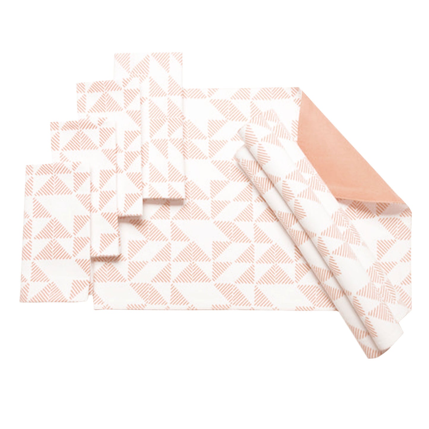 J.elliot Home Set of 8 Cotton Napery Set Pippa Powder Puff Pink, 48x33cm Placemats, 40x40cm Napkins