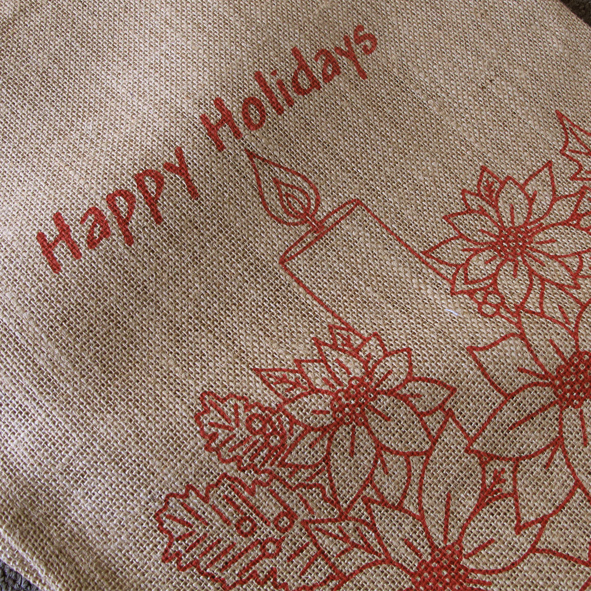Christmas Jute Woven Taupe Table Runner 33 x 180cm - Machine Washable - SuperSaverAU - view 1