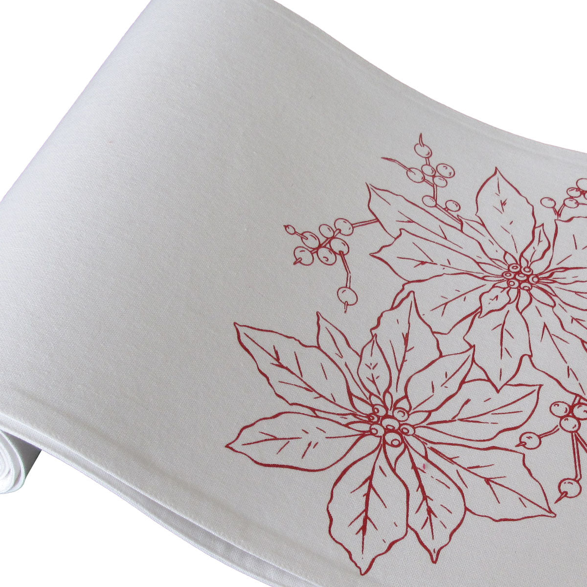Christmas Print White Table Runner 33 x 180cm - Polyester, Machine Washable - SuperSaverAU - view 3