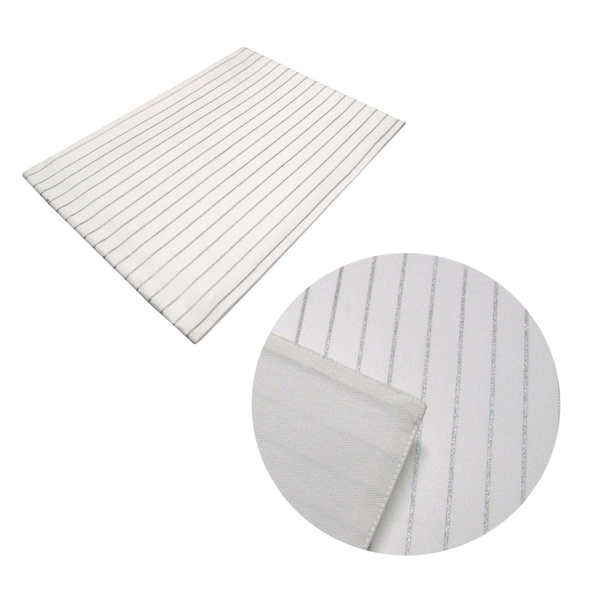 Silver Stripes Cotton Metallic Print Table Runner 33 x 180 cm - Easy Care - SuperSaverAU - view 1