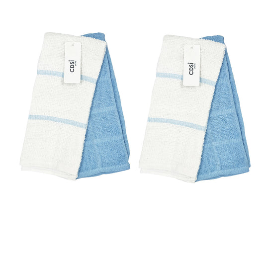 Rosa Set of 4 Cotton Rich Terry Tea Towels 42 x 62cm Light Blue