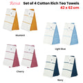 Rosa Set of 4 Cotton Rich Terry Tea Towels 42 x 62cm Light Blue - SuperSaverAU - view 3