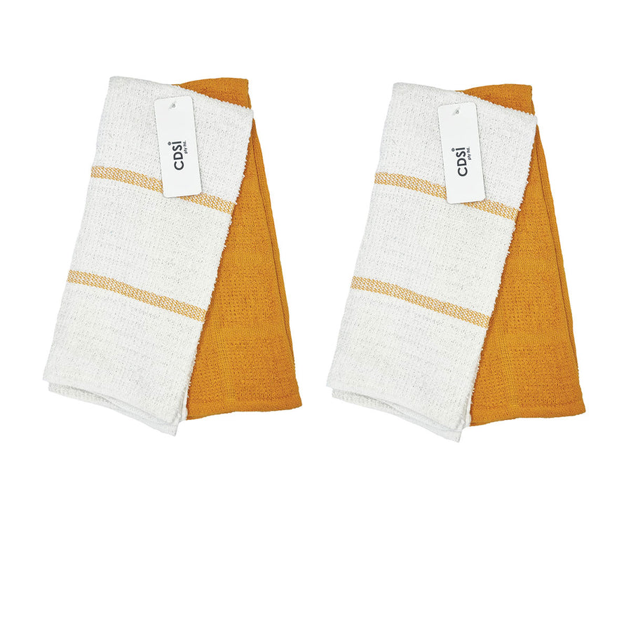 Rosa Set of 4 Cotton Rich Terry Tea Towels 42 x 62cm Mustard - SuperSaverAU - view 1