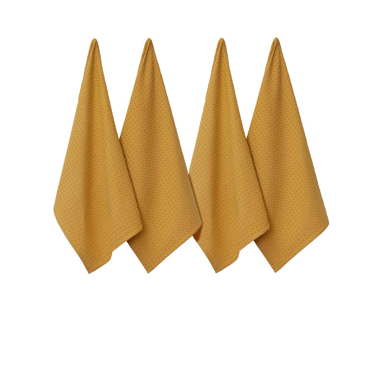 J Elliot Home Waffle Set of 4 Cotton Tea Towels 50 x 70 cm - AZO Free Dyes - SuperSaverAU - view 1