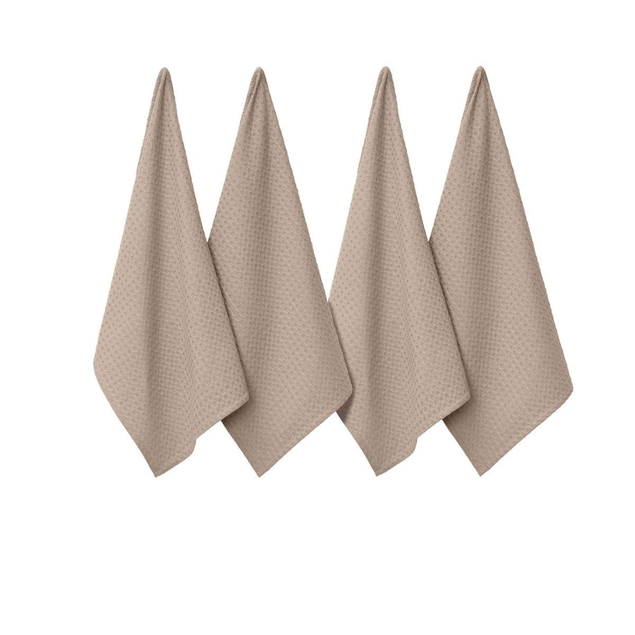 J Elliot Home Waffle Set of 4 Cotton Tea Towels 50 x 70 cm - AZO Free Dyes - SuperSaverAU - view 1