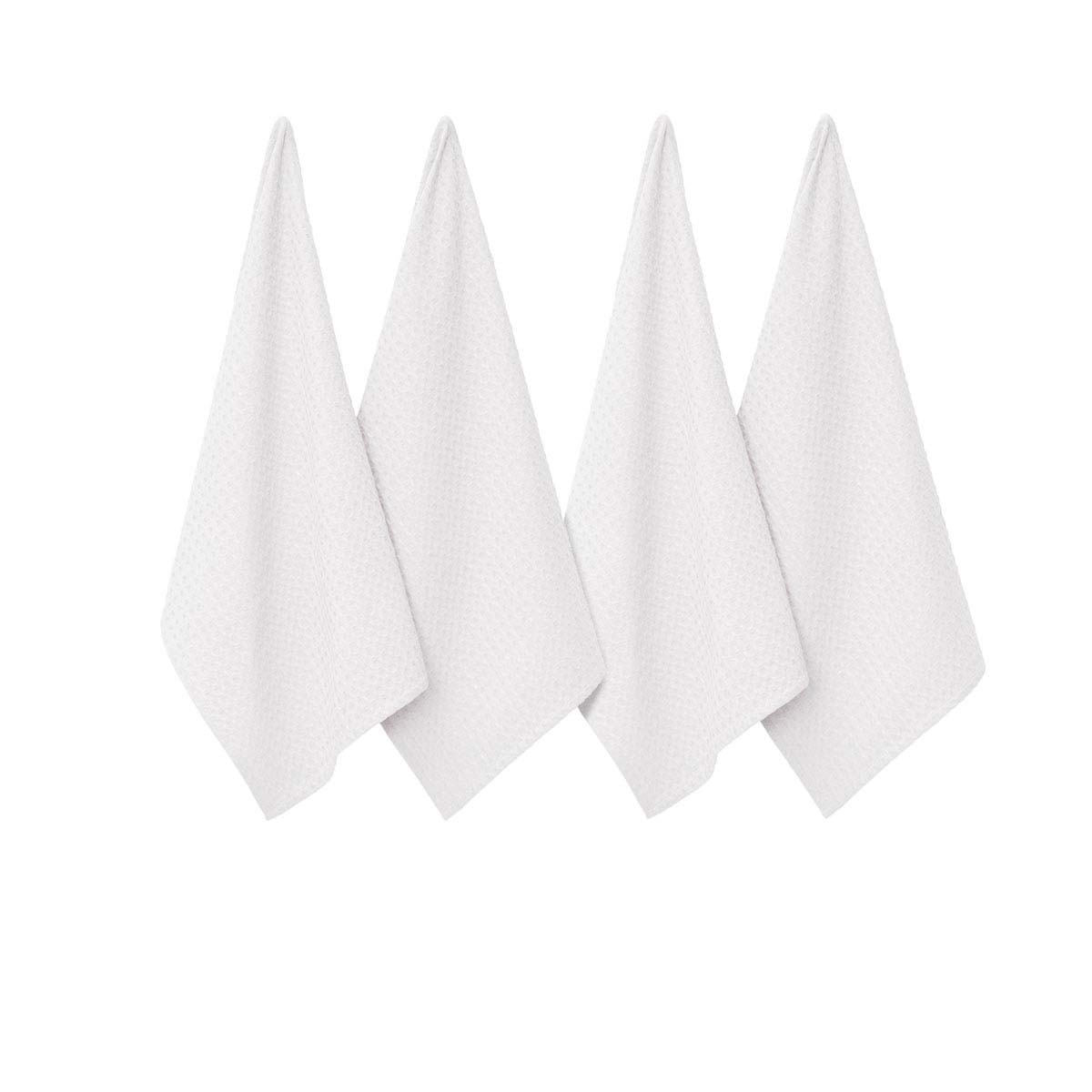 J Elliot Home Waffle Set of 4 Cotton Tea Towels 50 x 70 cm - AZO Free Dyes - SuperSaverAU - view 1