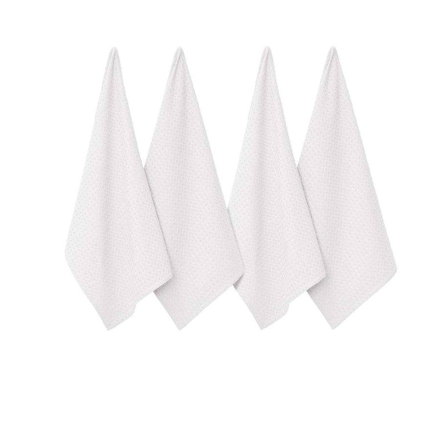 J Elliot Home Waffle Set of 4 Cotton Tea Towels 50 x 70 cm - AZO Free Dyes - SuperSaverAU - view 1