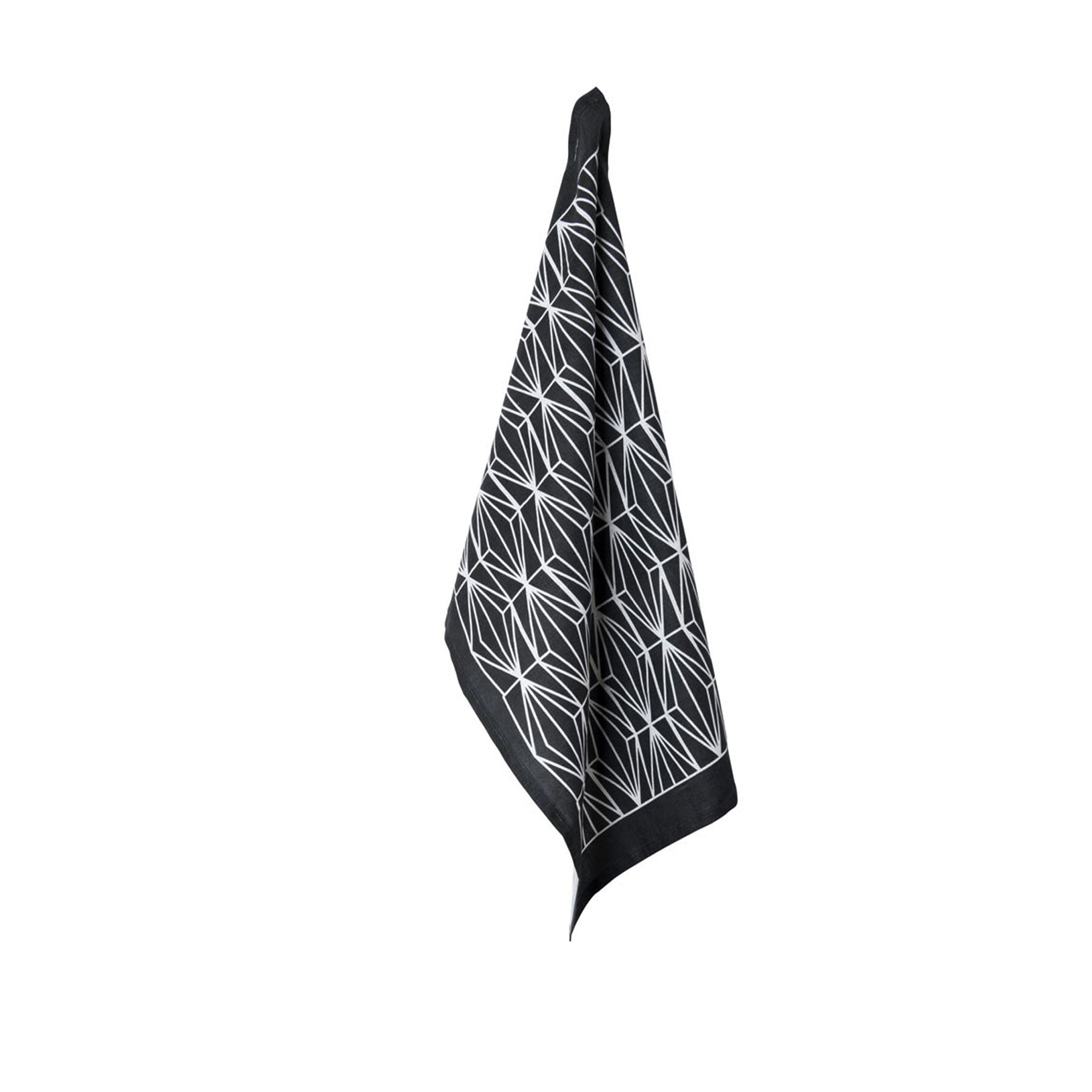 J.elliot 100% Linen Printed Tea Towel 50 x 70 cm - Zelah Charcoal - SuperSaverAU - view 1
