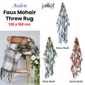 J Elliot Home Aiden Faux Mohair Throw Rug with Fringe 130 x 160cm - Olive Multi - SuperSaverAU - view 2