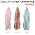 J Elliot Home Faux Fur Throw Rug 130 x 160cm - Soft Pink, Machine Washable - SuperSaverAU - view 1