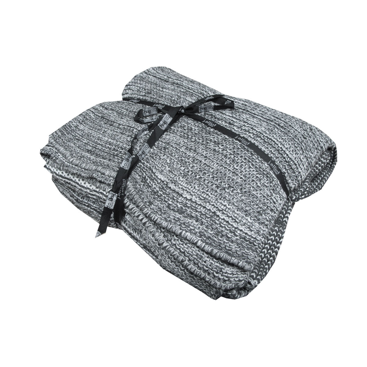 J.elliot Corey Grey Throw Rug 125 x 150 cm - Knitted Design, Machine Washable - SuperSaverAU - view 1