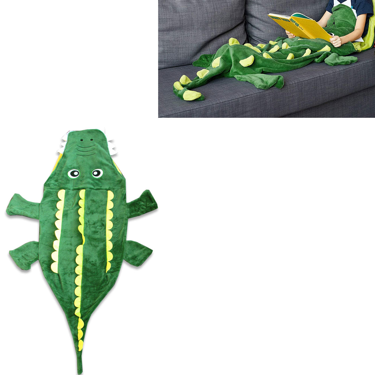 Crocodile Green Mermaid Tail Soft Blanket Throw 50 x 152 cm - Kids Size - SuperSaverAU - view 1