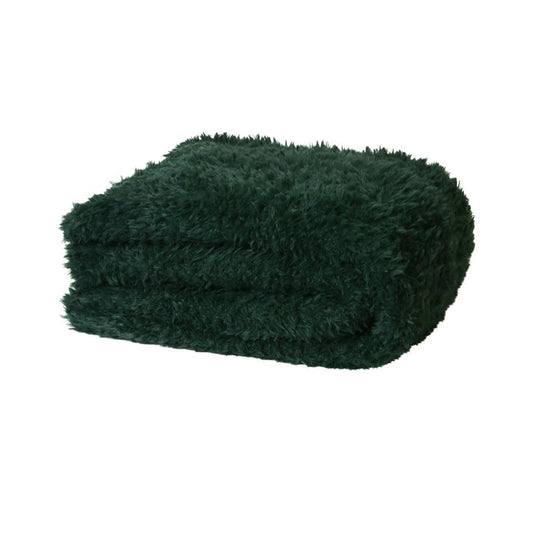 J.elliot Eve Faux Knitted Throw Rug 130 x 160 cm - Soft Polyester, Eden Green