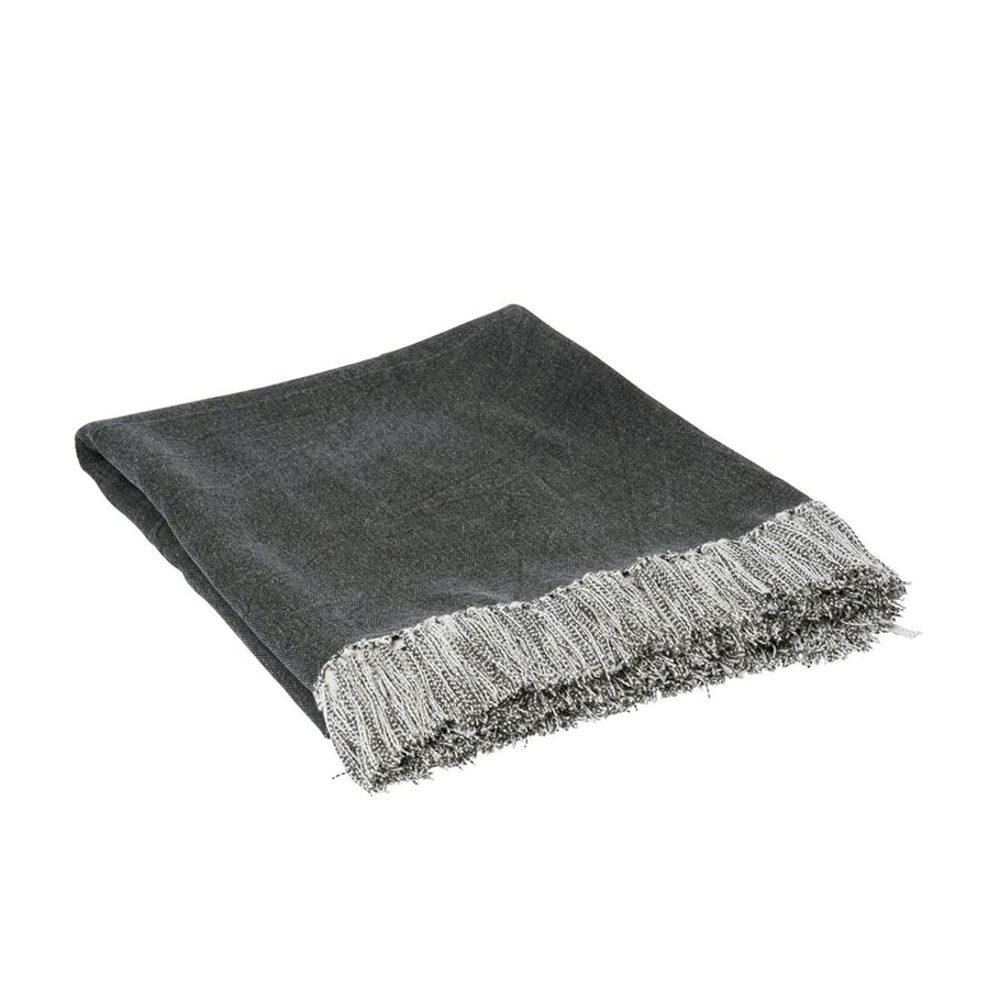 J.elliot Idris Cotton Sofa Bed Throw Rug Blanket 125 x 150 cm - Charcoal - SuperSaverAU - view 1