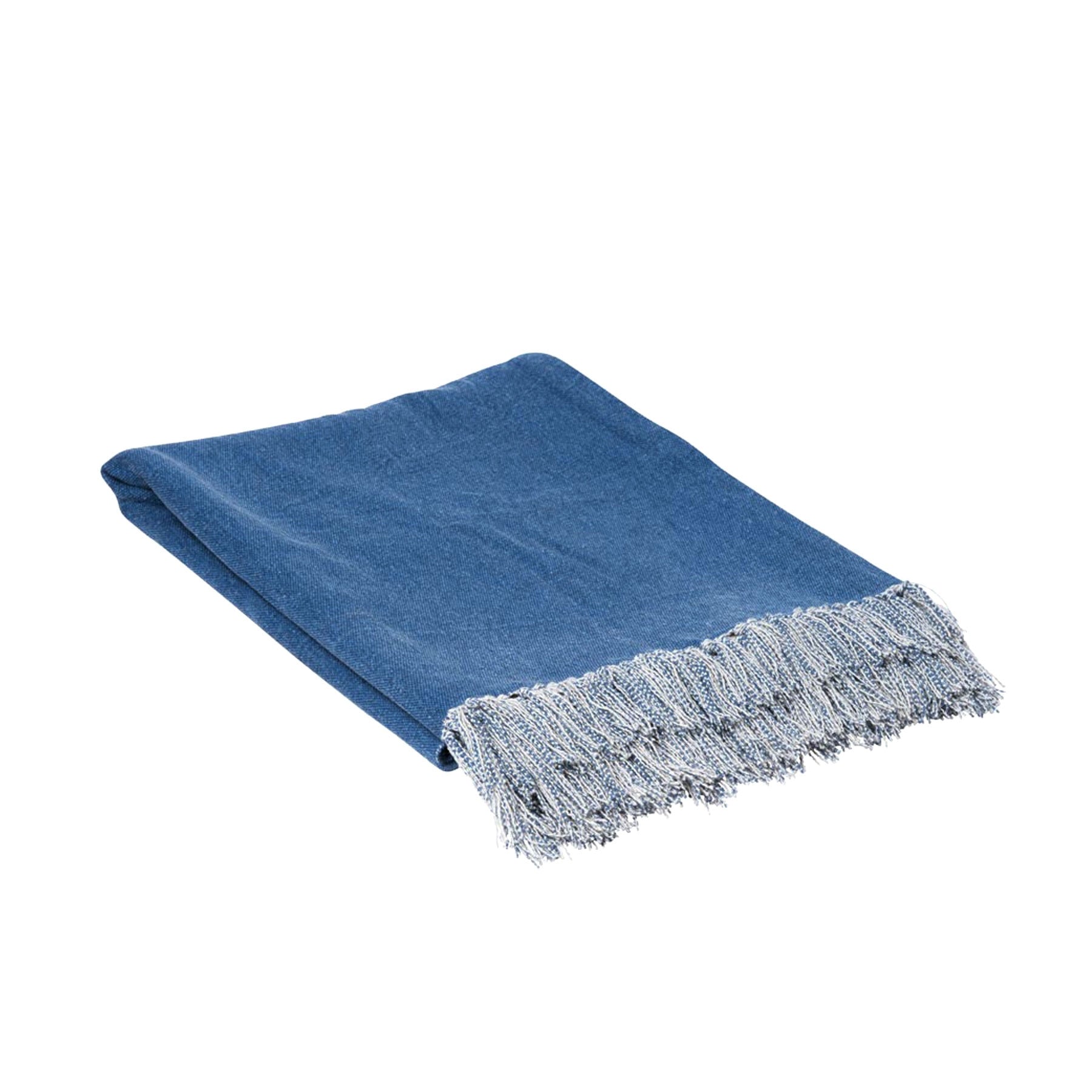 J.elliot Idris Cotton Sofa Bed Throw Rug Blanket 125 x 150 cm - Santorini Blue - SuperSaverAU - view 1