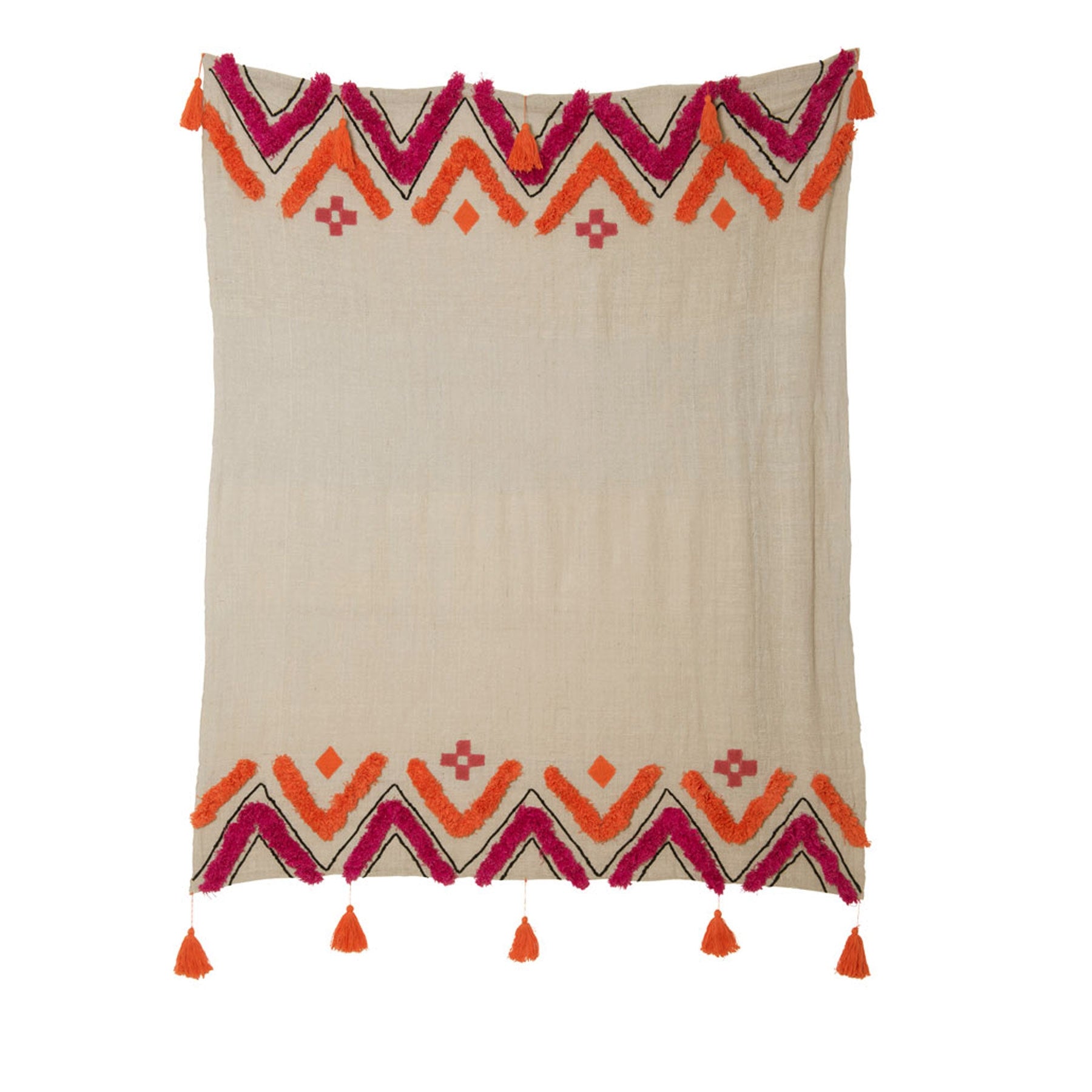 J.Elliot Home Merryn Cotton Sofa Bed Throw Rug 125 x 150 cm - Orange Multi - SuperSaverAU - view 1