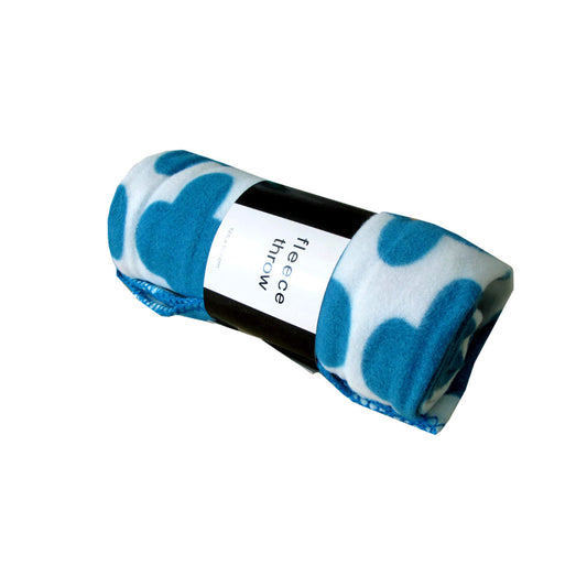 Nova Fleece Throw Rug 125 x 150 cm Aqua Rosebud - Stylish & Warm Design