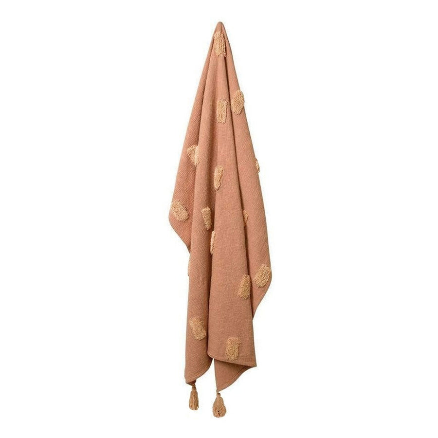 J Elliot Home Quinn 100% Cotton Textured Throw 130 x 160 cm Clay Pink & Soft Pink - SuperSaverAU - view 1