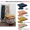 J Elliot Home Quinn 100% Cotton Textured Throw 130 x 160 cm Indigo - SuperSaverAU - view 3