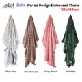 J Elliot Home Rita Wave Design Embossed Throw Rug 130 x 160cm Silver Grey - SuperSaverAU - view 2