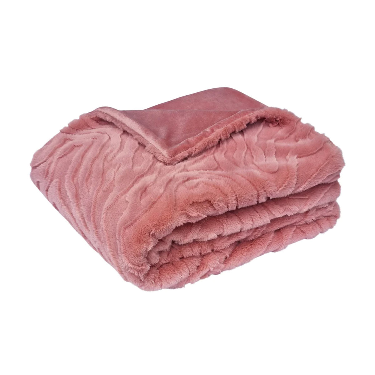 J Elliot Home Rita Dusty Peach Embossed Throw Rug 130 x 160cm - SuperSaverAU - view 1