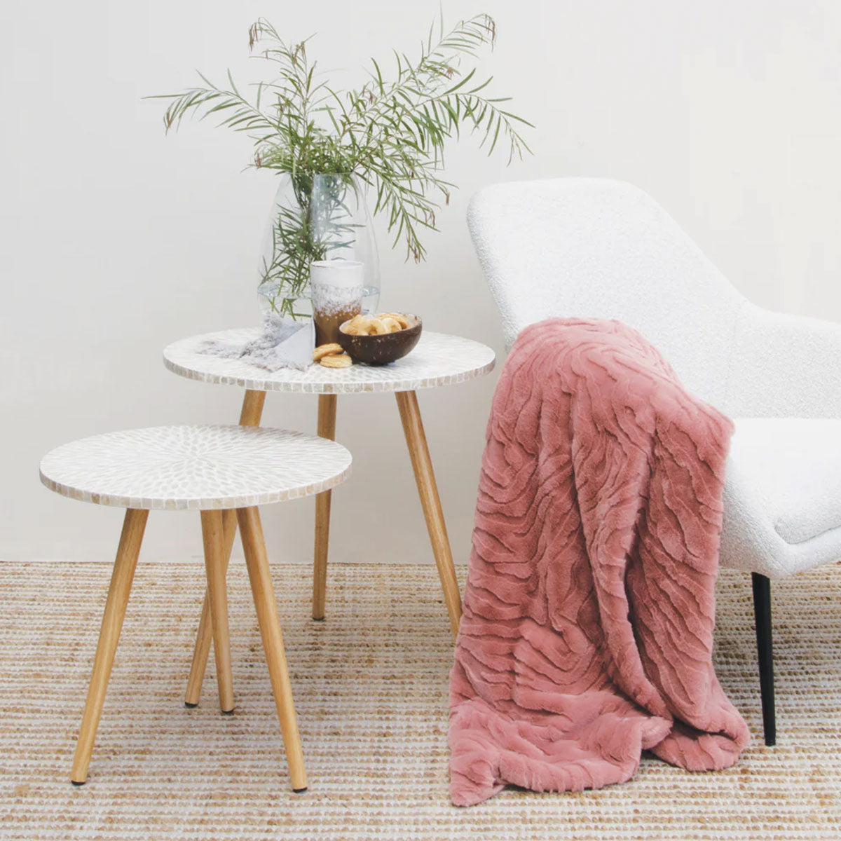J Elliot Home Rita Dusty Peach Embossed Throw Rug 130 x 160cm - SuperSaverAU - view 4