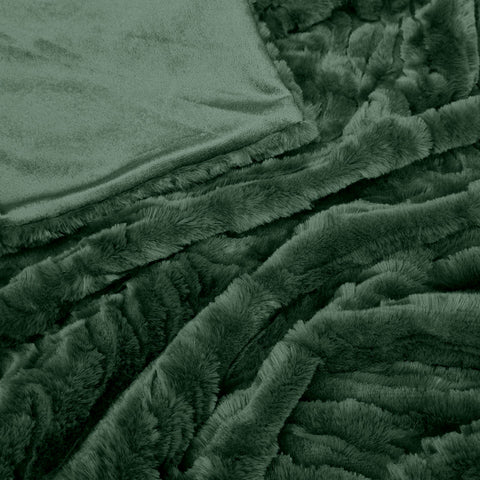 J Elliot Home Rita Wave Design Embossed Throw Rug 130 x 160cm - Sea Kelp - SuperSaverAU - view 1