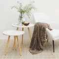 J Elliot Home Rita Wave Design Embossed Throw Rug 130 x 160cm - Woodsmoke - SuperSaverAU - view 3