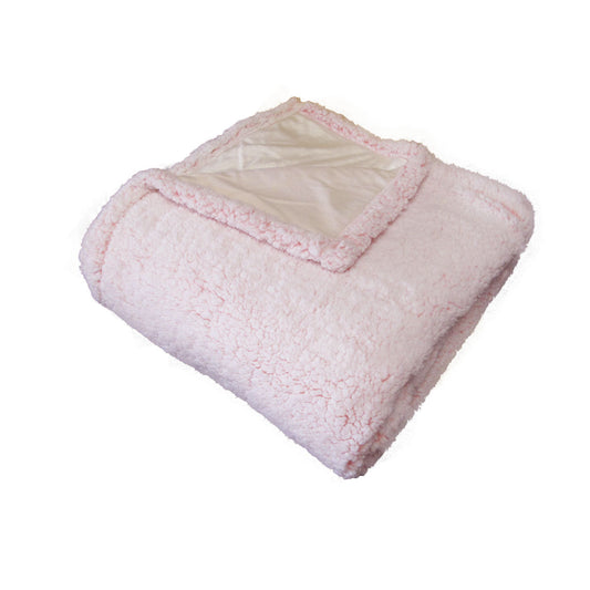 IDC Homewares Sofie Sherpa Fleece Throw Rug 125 x 150 cm - Pink, Machine Washable