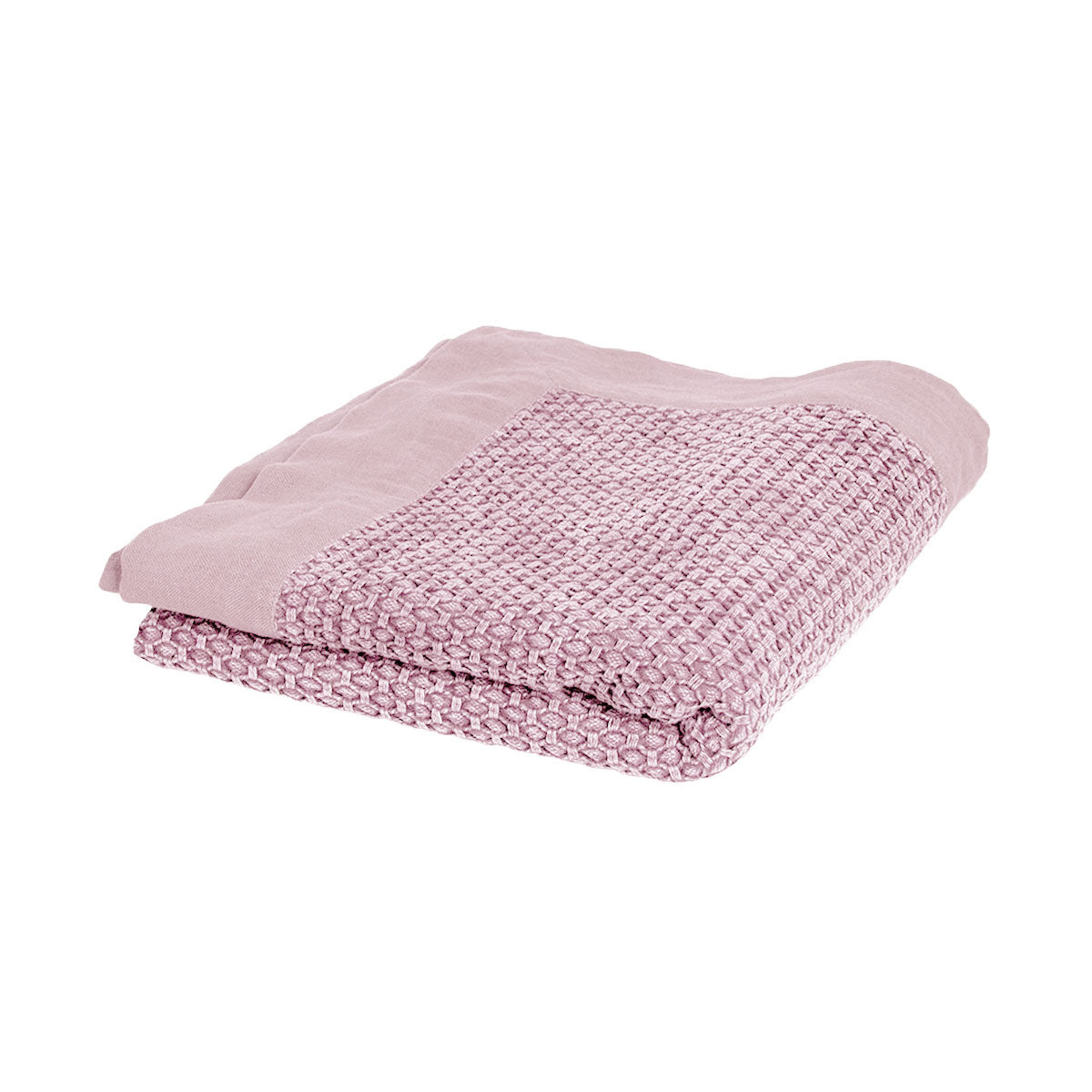 J.elliot Cotton Jacquard Throw Rug 125 x 150 cm - Geometric Design, Rose Pink - SuperSaverAU - view 1