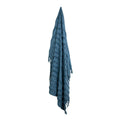 J Elliot Home Zen Luxury Fringe Throw 130 x 160cm 100% Cotton Steel Blue - SuperSaverAU - view 1