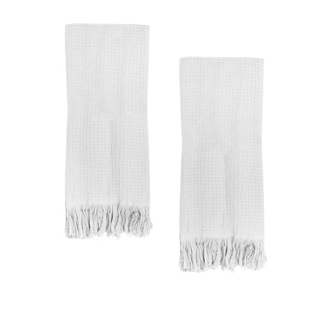 J Elliot Home 400GSM Camila Set of 2 Cotton Waffle Hand Towels 45 x 65 cm Cloud White - SuperSaverAU - view 1