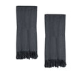 J Elliot Home 400GSM Camila Set of 2 Cotton Waffle Hand Towels 45 x 65 cm Coal - SuperSaverAU - view 1