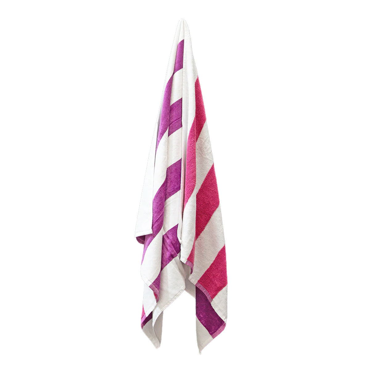 J Elliot Home 400GSM Premium Cotton Reversible Striped Beach Towel 76 x 152 cm Pink Purple - SuperSaverAU - view 1