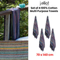J Elliot Home Set of 4 100% Cotton Multi Purpose Towels 70 x 140 cm - Recycled - SuperSaverAU - view 2