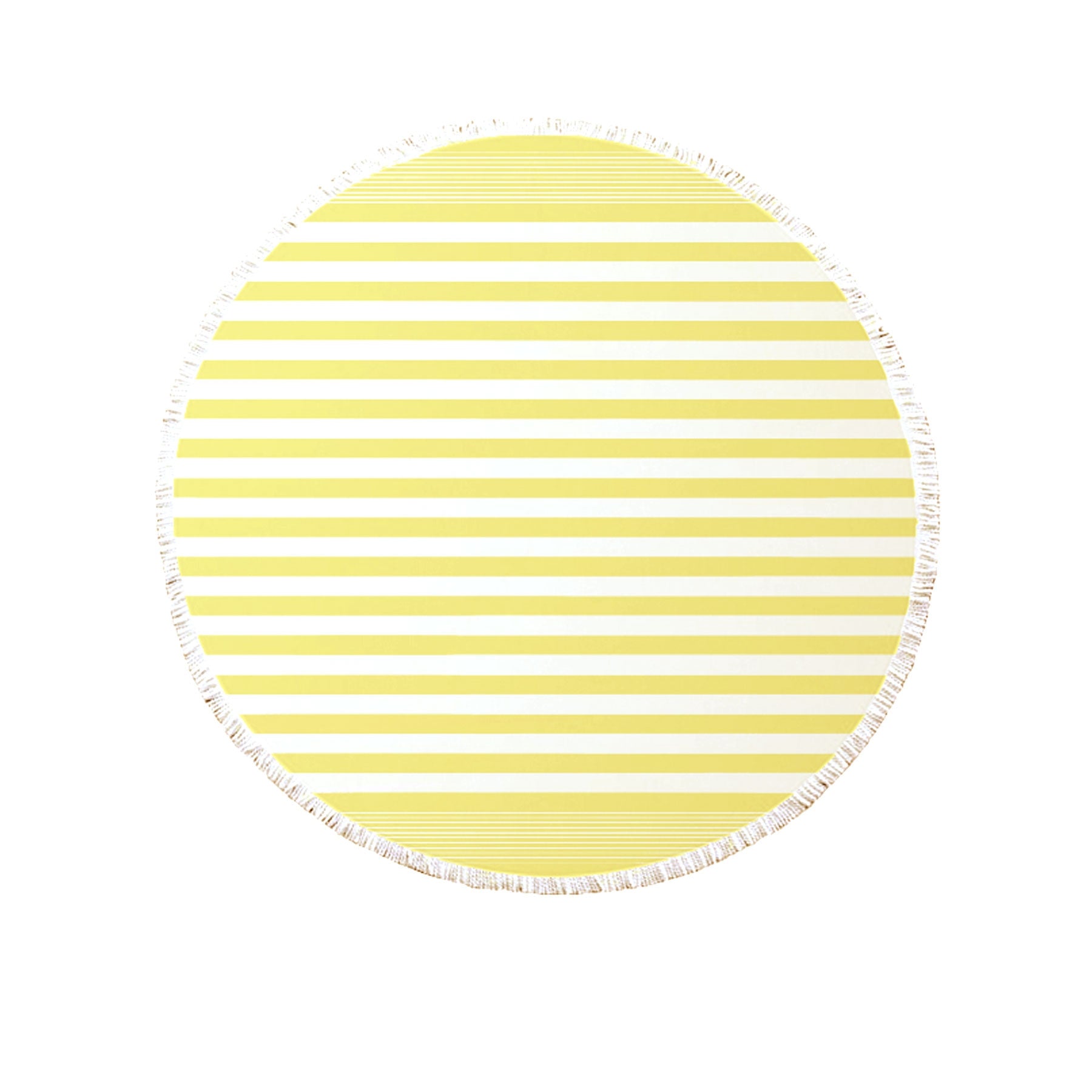 J.Elliot Home Round Cotton Turkish Towel 150cm Diameter Lemon Sorbet with Tassel Edge - SuperSaverAU - view 1