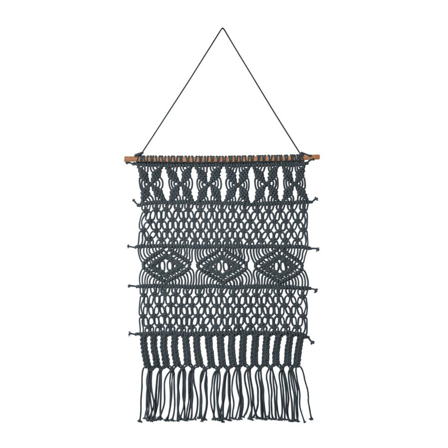 J.Elliot Home Charcoal Knitted Wall Hanging 45 x 65 cm - Handmade Cotton Decor - SuperSaverAU - view 1