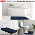 Toggle Microfiber Bath Mat Navy 1600GSM Non-Slip Fast Drying 50x80 cm - SuperSaverAU - view 1