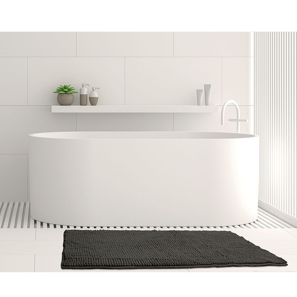 Toggle Microfiber Bath Mat 1600GSM Non-Slip Charcoal 50 x 80 cm - SuperSaverAU - view 1