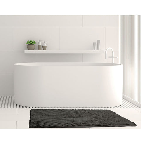 Toggle Microfiber Bath Mat 1600GSM Non-Slip Charcoal 50 x 80 cm - SuperSaverAU - view 1