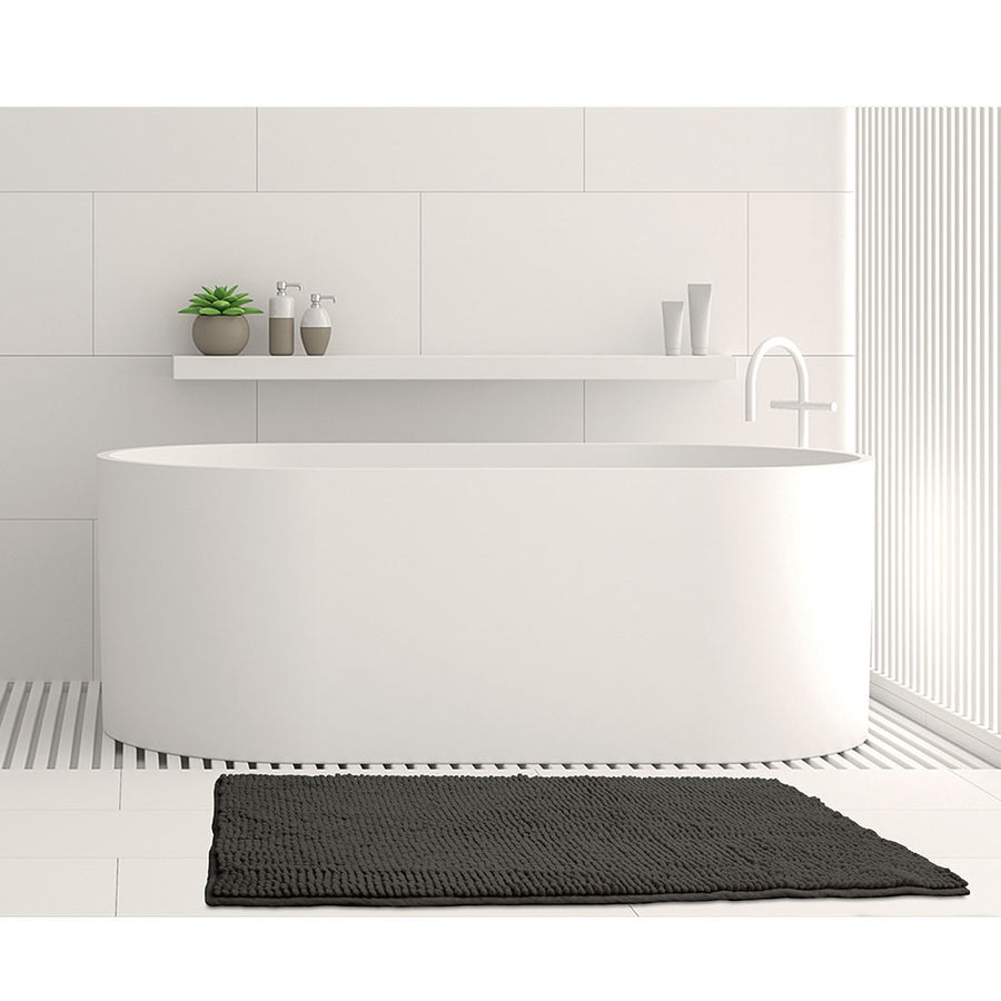 Toggle Microfiber Bath Mat 1600GSM Non-Slip Charcoal 50 x 80 cm - SuperSaverAU - view 1