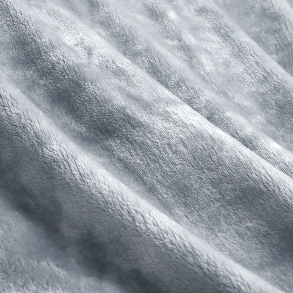 Ardor Luxury Plush Blanket Silver 230 x 240 cm - Soft Polyester, Solid Colour - SuperSaverAU - view 1