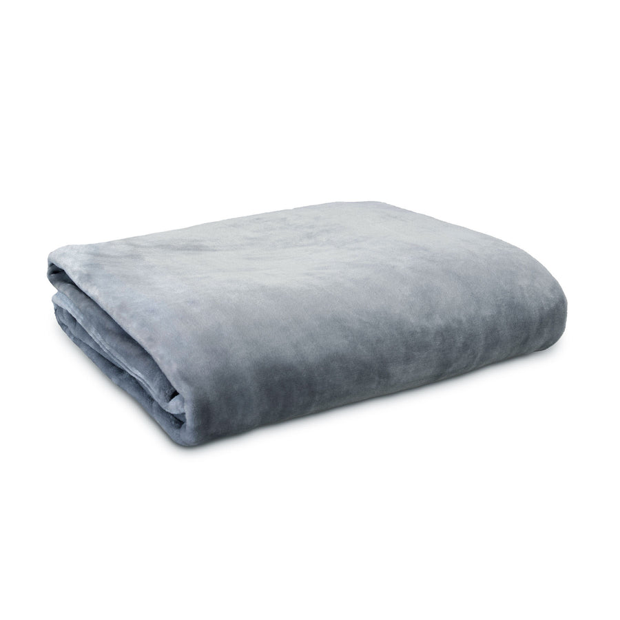 Ardor Luxury Plush Blanket Silver Single - Soft 300GSM Polyester, Solid Colour Design - SuperSaverAU - view 1