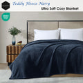 Ardor Teddy Navy Ultra Soft Fleece Blanket – Queen 240 x 245cm