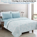 Ardor Bayview Blue 7 Pcs Bed-In-A-Bag Comforter Set with Sheet Set Queen - Palm Print Design - SuperSaverAU - view 2