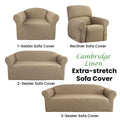 Elan Couch Cover Linen One Seater Extra-Stretch with Diamond Pattern - SuperSaverAU - view 3