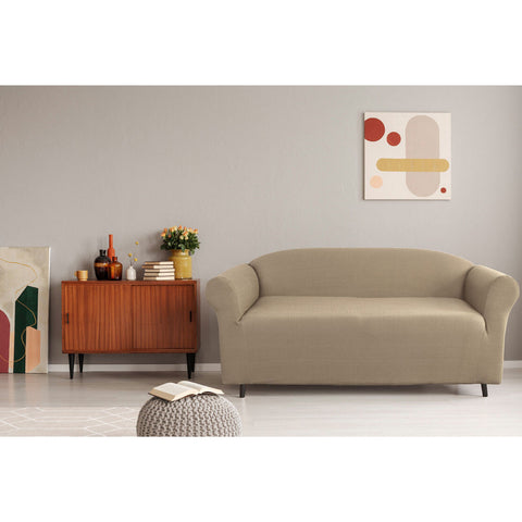 Elan Couch Cover Linen Two Seater Extra-Stretch with Diamond Pattern - SuperSaverAU - view 1