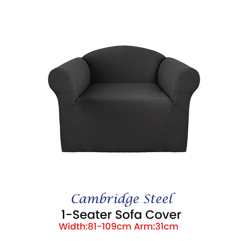 Elan Couch Cover Steel One Seater Extra-Stretch with Diamond Pattern - SuperSaverAU - view 2